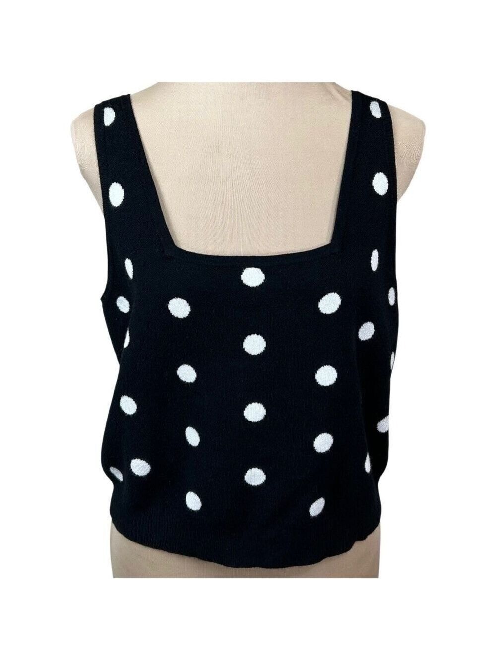 Victor Glemaud for Target Black White Polka Dot Knit Tank Top Size L